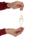 Hangerset met champagnefles en champagneglas, kerstboomversiering, 14 cm, 2 stuks | Floristik24.nl