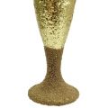 Floristik24 Hanger champagne glas licht goud glitter 15cm Oudejaarsavond en Kerst