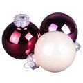 Floristik24 Kerstboomballen glazen boombollen Berry Mix Ø5cm 24 stuks Berry roze beige crème glanzend