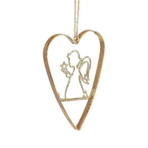Floristik24 Kerstboomversiering hart metalen hartjes decoratie goud 12cm 6st