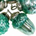 Floristik24 Mini boomdecoratie mix herfstfruit en balletjes blauw/groen, zilver echt glas 3.4–4.4cm 10st