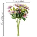 Kunstkerstrozenboeket met paarse bloesem, 35 cm, 6 stuks | Floristik24.nl