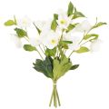 Kerstroos kunstbloem, wit, decoratief boeket kunstbloemen, 40 cm, 4 stuks | Floristik24.nl