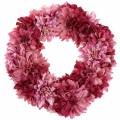 Floristik24 Dahlia bloemenkrans schemerig roze, kaasjeskruid Ø42cm