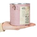 Decoratief blik, antieke roos, metalen blik voor planten, Ø11cm H10,5cm | Floristik24.nl