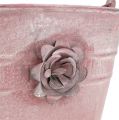Floristik24 Decoratieve emmer roze L17,5cm H14cm