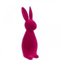 Floristik24 Deco Bunny Roze Deco Paashaas gevlokt H47cm