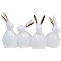 Floristik24 Decoratie konijnen wit, goud 24cm x 14.5cm x 8.5cm