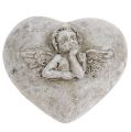 Floristik24 Mini decoratieve hartjes met engel 4cm grijs 8st