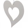 Floristik24 Decoratieve harten om op te hangen houten hart rood/wit 12cm 12st