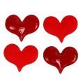Floristik24 Decoratieve harten om te strooien 4,5 cm rood 50st