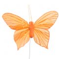 Floristik24 Decoratieve vlinder oranje 12st