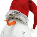 Floristik24 Deco sneeuwpop met hoed Adventsdecoratie Kerstfiguur H38cm