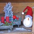 Floristik24 Deco sneeuwpop met hoed Adventsdecoratie Kerstfiguur H38cm