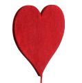 Floristik24 Decoratie plug hartvorm rood 5.5cm L28cm 24st