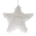Floristik24 Decoratieve ster gemaakt van veren wit 30cm