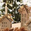 Decoratieve sterren flocked scatter decoratie geelbruin Ø4/5cm 40 stuks | Floristik24.nl