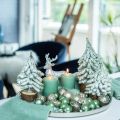 Floristik24 Decoratieve kerstboom, winterdecoratie, dennenboom met sneeuw H19cm