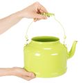 Decoratieve metalen theepot, appelgroen - bloempot - Ø20cm H15cm - veelzijdige tuindecoratie en cadeau-idee | Floristik24.nl