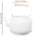 Decoratieve theepot, plantenpot, metaal, wit, shabby chic, Ø8,6 cm, H16 cm, vintage decoratieve bloempot | Floristik24.nl