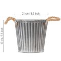 Decoratieve plantenpot, metalen pot met handvatten, metalen decoratie in shabby chic stijl Ø21,5 cm | Floristik24.nl
