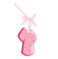 Floristik24 Geboorte decoratie vilten jurk roze 7cm 20st