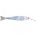 Deco vis hout Houten vis om op te hangen lichtblauw H57.5cm