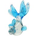 Floristik24 Decoratieve vis van helder glas, blauw 15cm