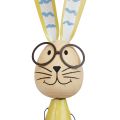Floristik24 Decoratief konijntje met bril Paasdecoratie hout metaal Paashaas 29cm 2st