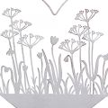 Floristik24 Decoratief hart staand metaal hout wit lente decoratie H31cm