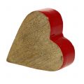Floristik24 Decoratief hart hout rood, natuurlijk 11cm x 9.5cm