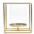 Decoratieve kandelaar goud metaal lantaarn glas 12×12×13cm