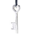Floristik24 Decoratieve sleutel decoratieve hanger metaal zilver 4x11cm 6st