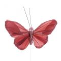 Floristik24 Deco vlinder op draadveer vlinder roze 10×6cm 12st