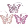 Floristik24 Deco vlinders deco hanger paars/roze/roze 12cm 12st