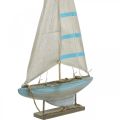 Floristik24 Deco zeilboot hout blauw-wit maritiem tafeldecoratie H54.5cm