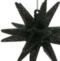 Floristik24 Deco sterren zwart mica 7,5cm 8st