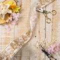 Cadeaulint met plantmotieven, decoratief dillelint, 40 mm breed, 20 m lang | Floristik24.nl
