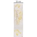 Decoratief lint met bladermotief, organza lint, 25 mm breed, 20 m lang | Floristik24.nl