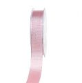 Floristik24 Decoratieband roze met mica 25mm 20m