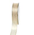 Floristik24 Decoratieve tape met lurexstrepen licht goud 25 mm 20 m