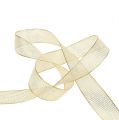 Decoratieve tape met lurexstrepen licht goud 25 mm 20 m | Floristik24.nl