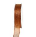 Floristik24 Decoratieve tape met lurex-strips koper 25 mm 20 m