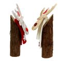 Floristik24 Deco figuur houten eland met sjaal 30cm 2st