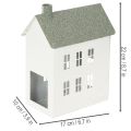 Decoratief metalen huisje in de vorm van een huis met ramen en schoorsteen, 22 cm. | Floristik24.nl