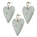 Floristik24 Decoratieve harten van berkenschors gebleekt 12cm 6st