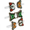 Floristik24 Decoratieve clip vlinder, cadeau-decoratie, lente, vlinders gemaakt van hout 6st