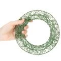Groene decoratieve draadkrans van gaas voor doe-het-zelfprojecten, 19 cm, 2 stuks | Floristik24.nl