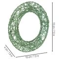 Groene decoratieve draadkrans van gaas voor doe-het-zelfprojecten, 19 cm, 2 stuks | Floristik24.nl