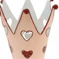 Floristik24 Decoratieve kroon, metalen lantaarn, plantenbak voor Valentijnsdag, metalen decoratie met een hart
